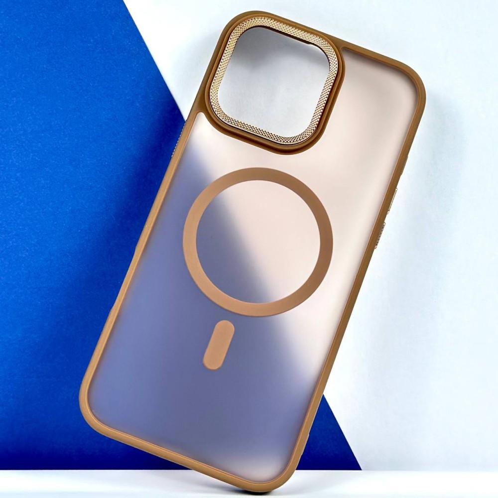 Чохол Magsafe MATTE Corrugated Camera для iPhone 16 Pro коричневий-0