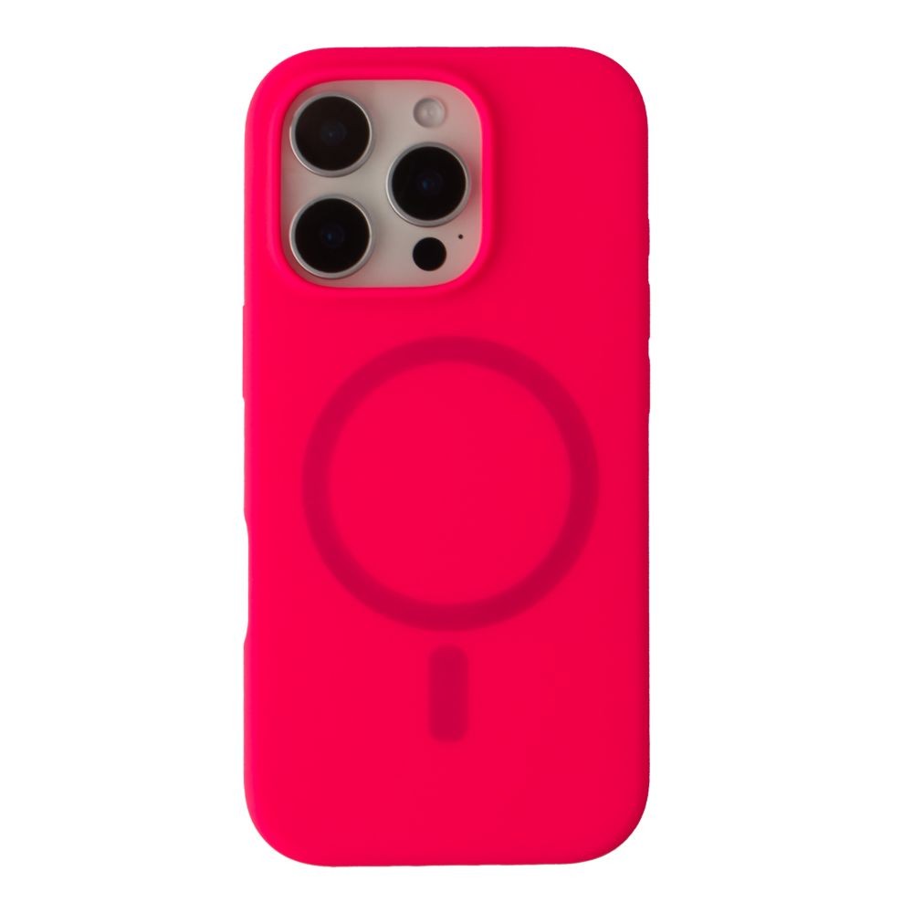 Silicone Case Full Protective (AA) with MagSafe для iPhone 16 Pro Max (Barbie pink)-0