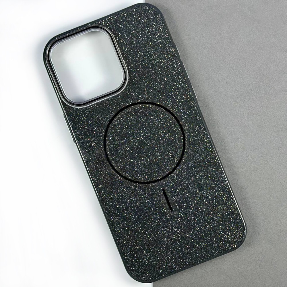 Чохол Color Glitter Magnetic для IPhone 16 Pro Max (Чорний)-0