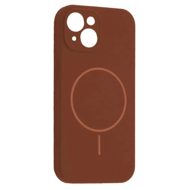 Silicone Case Full Camera Protective (AA) with MagSafe для iPhone 15 (New brown)-0