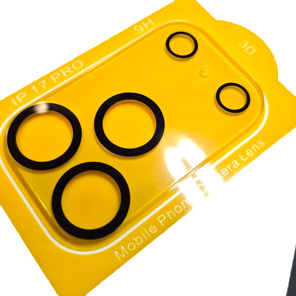 Захисне скло на камеру Full Block (тех.пак) для  iPhone 17 Pro  (чорне)-0