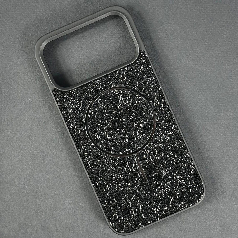 Накладка MagSafe full of diamonds для iPhone 17 Pro  (Black)-0