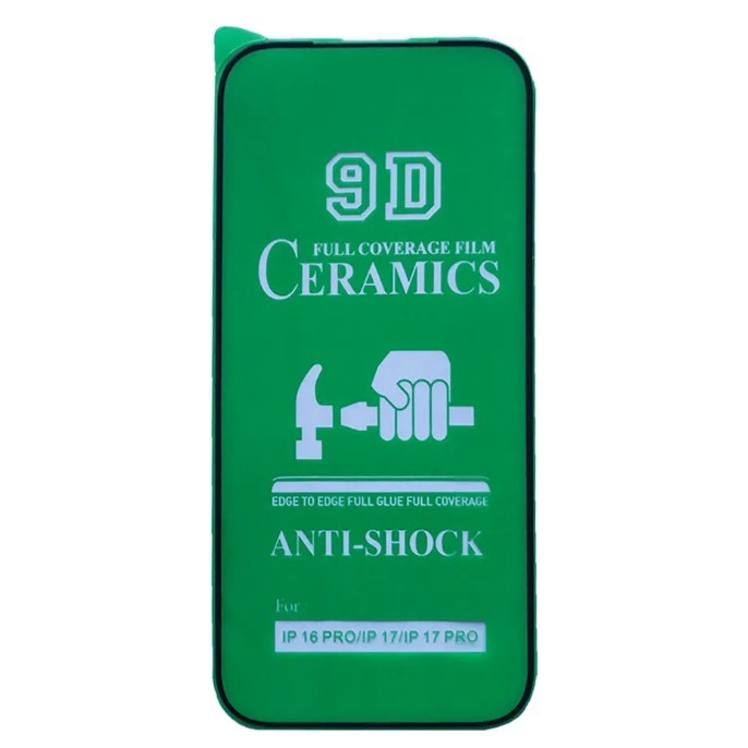 Гнучке скло Ceramic для iPhone 17 pro / 17 / 16 Pro  глянцеве з чорною рамкою-0