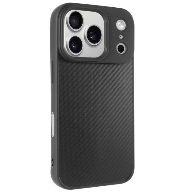 Чохол PU чохол Carbon with Magsafe для iPhone 17 Pro (Black)-0