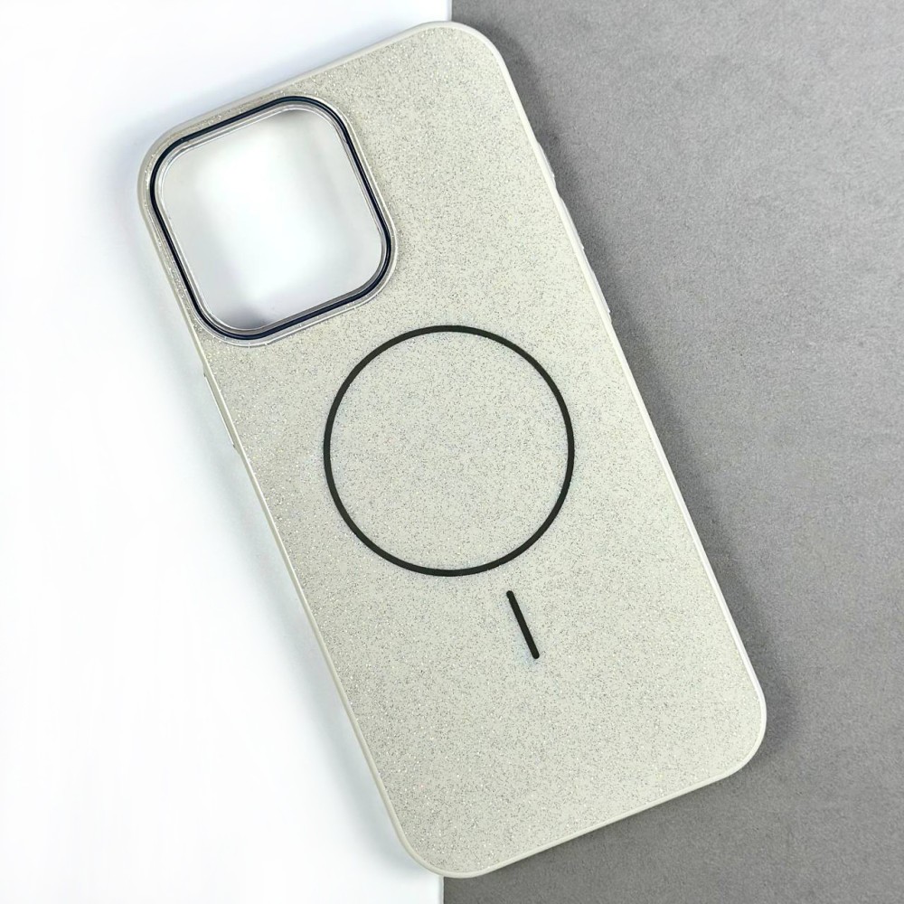 Чохол Color Glitter Magnetic для IPhone 15 Pro Max  (Білий)-0