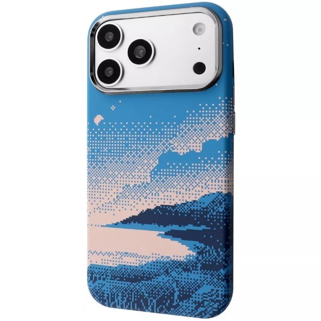 Чохол Pixel Case with Magnetic Ring для iPhone 17 Pro/18 Pro (blue river)-0