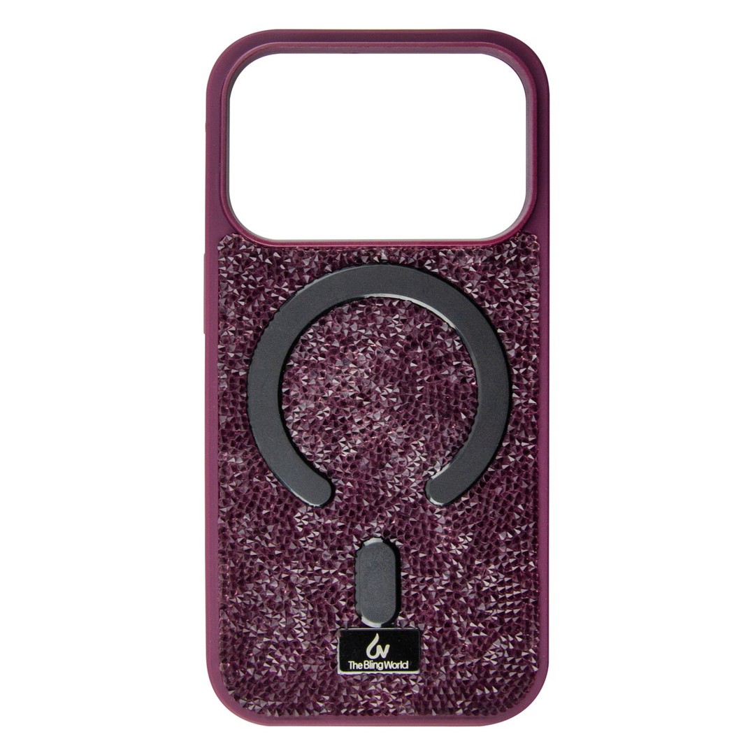 Чохол Bling World Rock Diamond with MagSafe для iPhone 17 Pro Max / 18 Pro Max (Burgundy)-0
