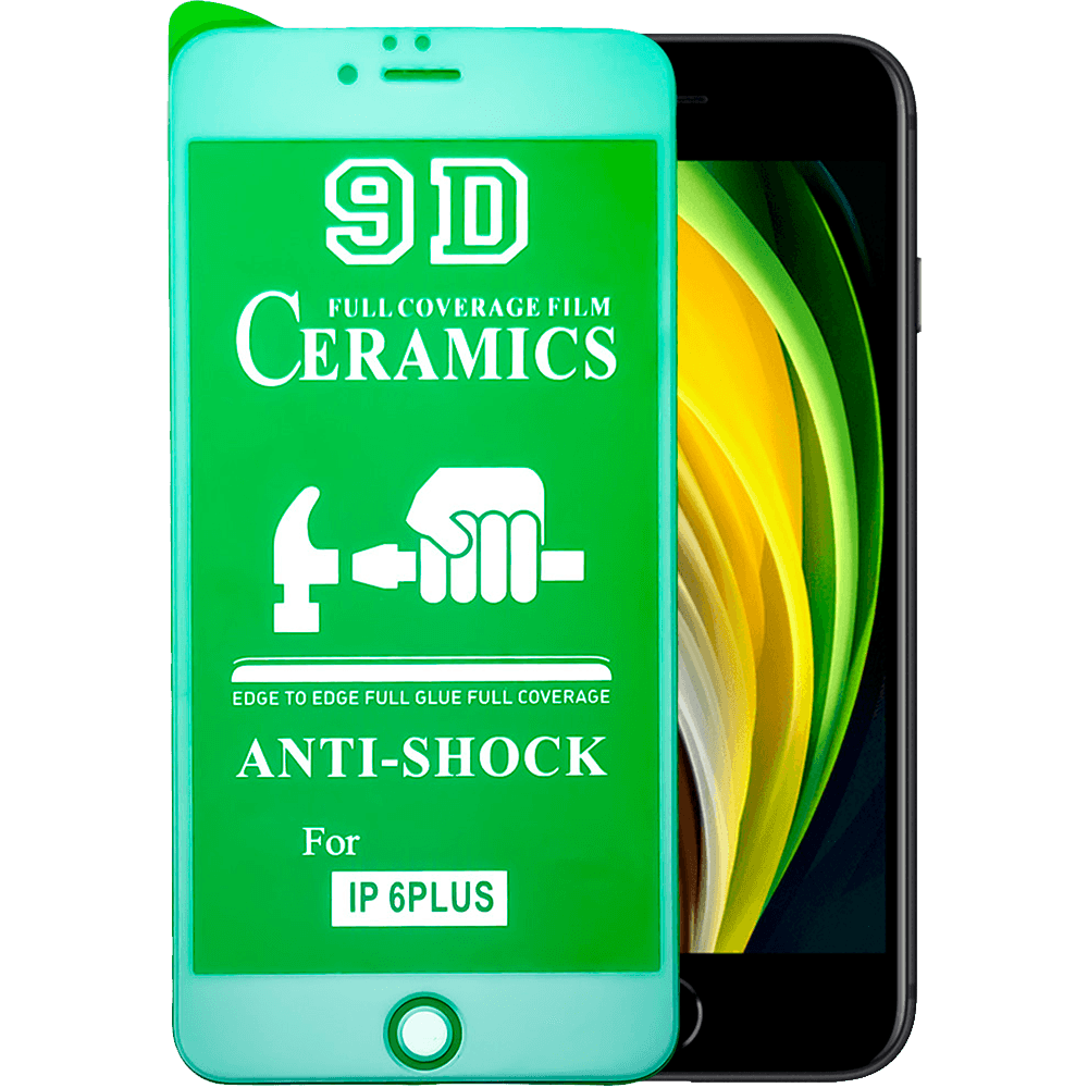 Гнучке скло Ceramic для iPhone 6 Plus  глянцеве з білою рамкою-0