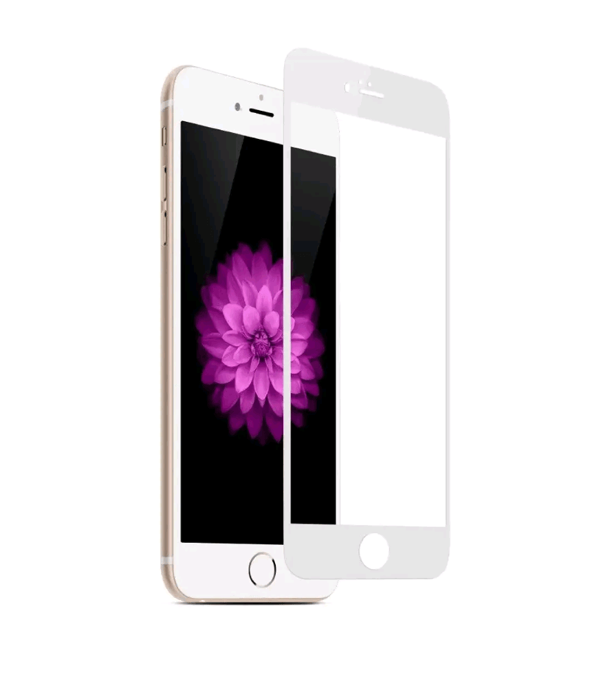 Захисне скло DK Full Glue 20D для iPhone 6 Plus з білою рамкою-0