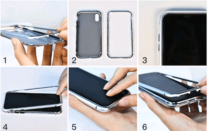 Накладка для iPhone X Magnette glass case Full 360 (black)-2
