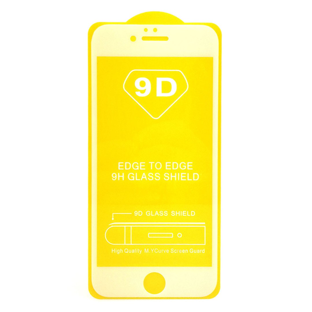 Захисне скло 9D для Iphone 6 / 6s з білою рамкою-0