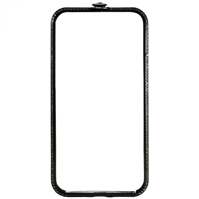 Бампер Metal Diamonds Flat SL iPhone X/XS (черный)-0