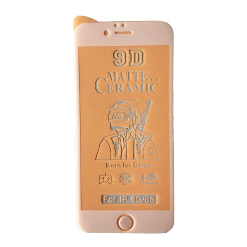 Гнучке скло Ceramic MATT для iPhone 6G/6S матове з білою рамкою-0