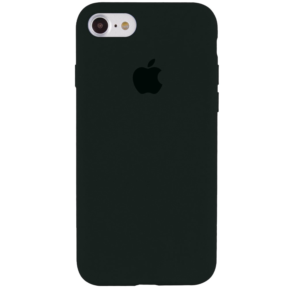 Silicone Case Full Protective (AA) для iPhone 6/6s  (Black Green)-0