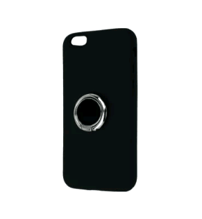 Silicone Cover With Ring для IPhone 7/8/SE 2020 (Black)-0