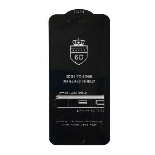 Захисне скло 6D OG Crown для IPhone 6/6s з чорною рамкою-0