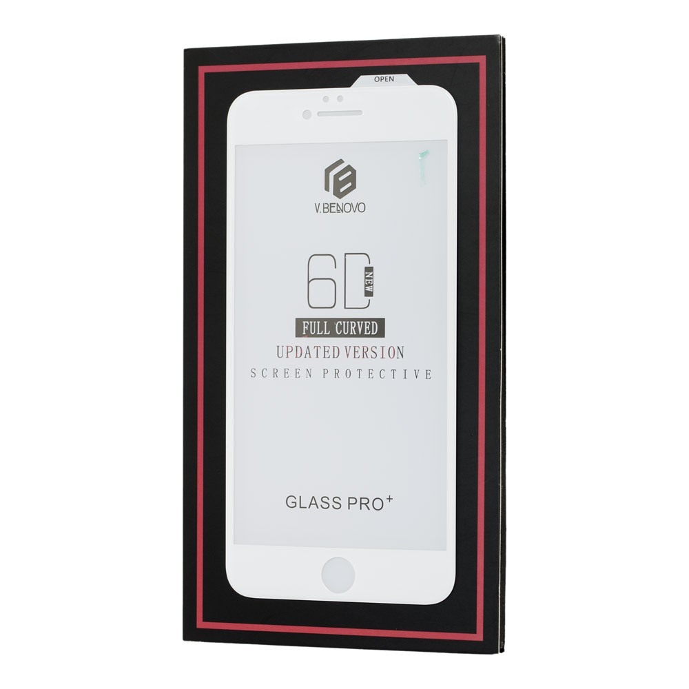 Захисне скло 6D Benovo для iPhone 6/6s з білою рамкою-0