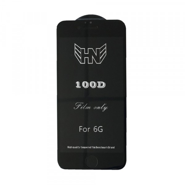 Захисне скло Film Only 100D для IPhone 6/6s з чорною рамкою-0