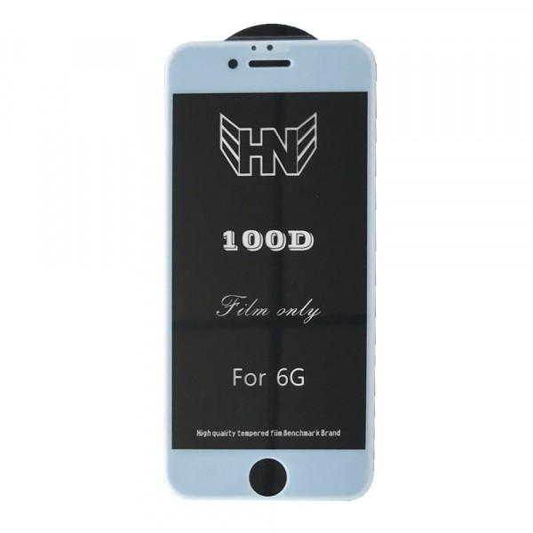 Захисне скло Film Only 100D для IPhone 6/6s з білою рамкою-0