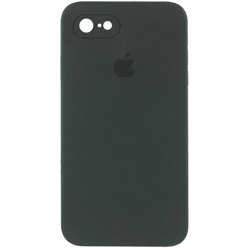 Silicone Case Square Full Camera Protective (AA) для iPhone 6/6s (4.7")  (Black Green)-0