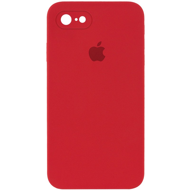Silicone Case Square Full Camera Protective (AA) для iPhone 7 / 8 / SE (2020) (Camellia)-0