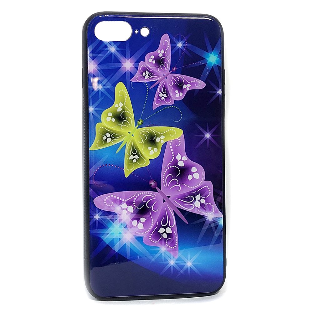 Накладка Silicone Glass для iPhone 7 Plus/8 Plus Метелики-0