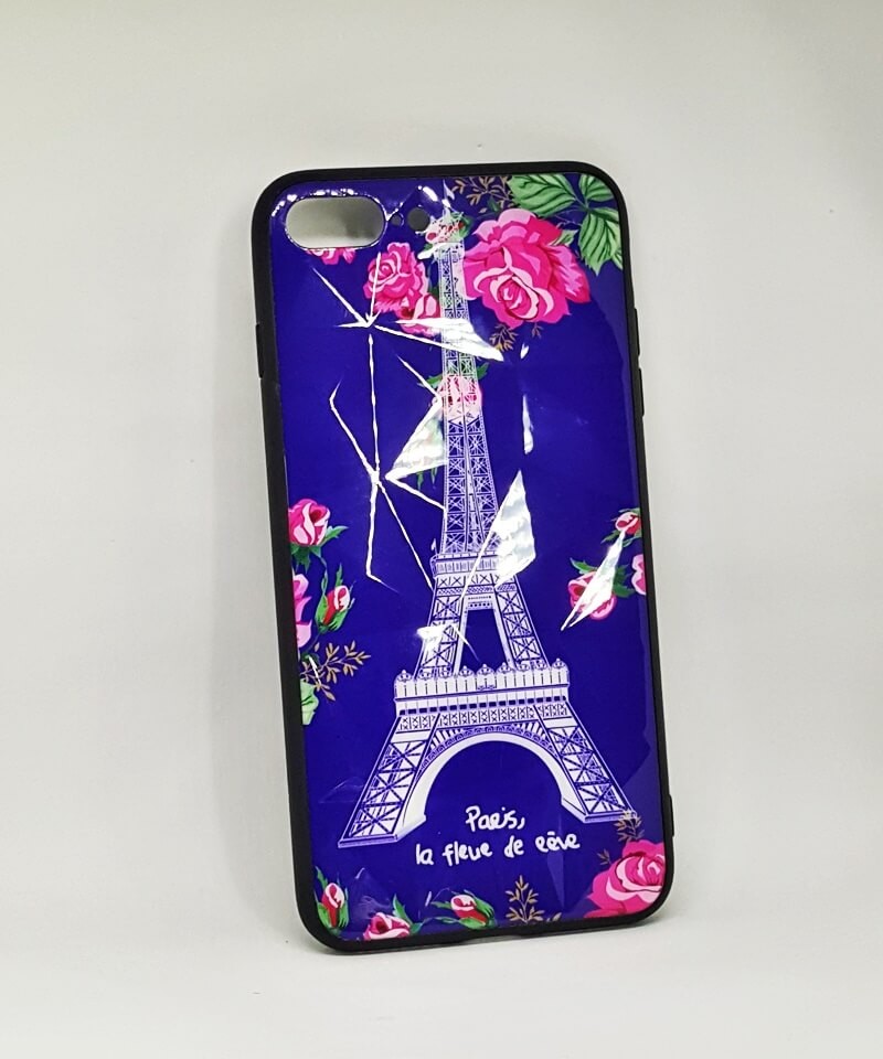 Накладка Glass Case рельеф iPhone 7 Plus (Paris)-0