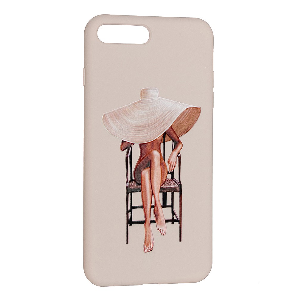 Накладка Silicone ART для iPhone 7 Plus/8 Plus "Lady with Hat"-0