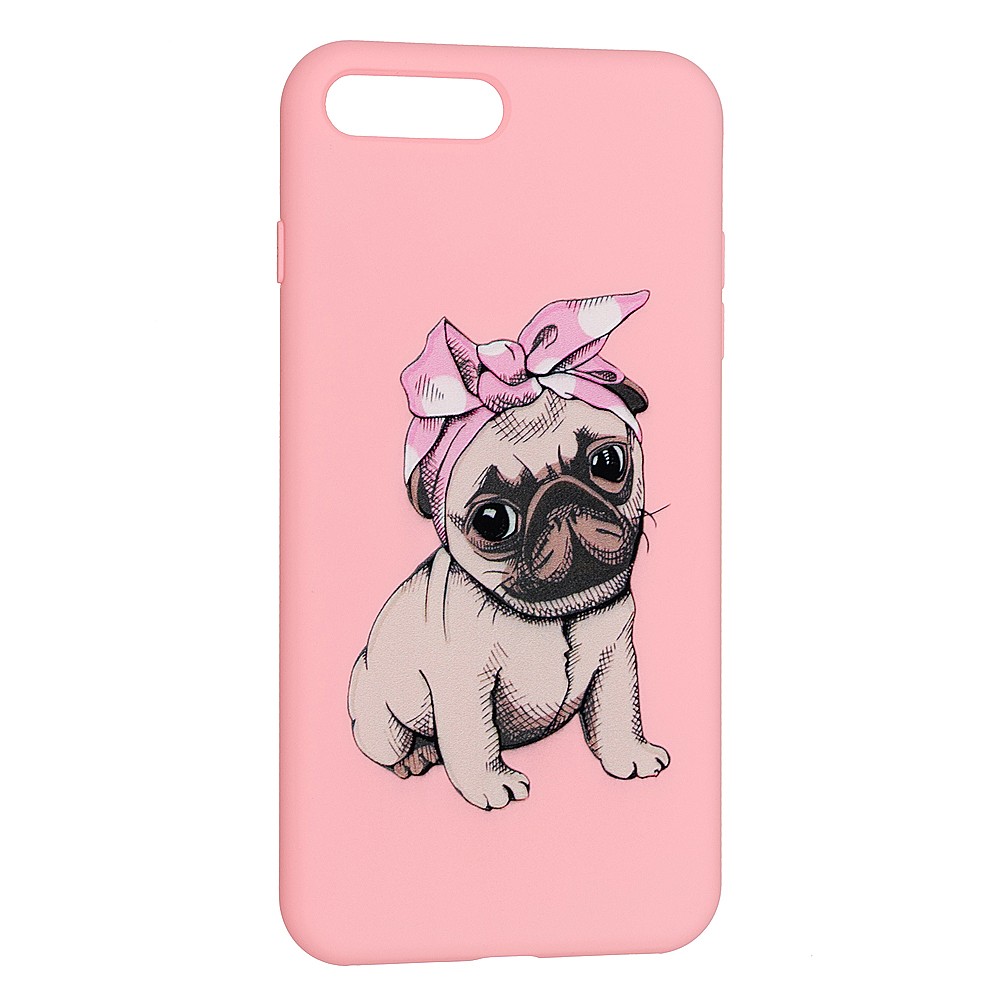 Накладка Silicone ART для iPhone 7 Plus/8 Plus "Мопс"-0