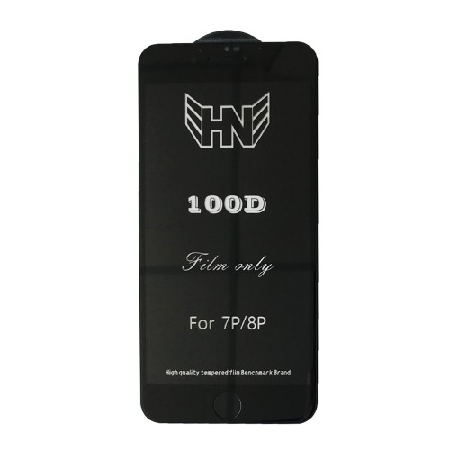 Захисне скло Film Only 100D для IP7+/8+ з чорною рамкою-0