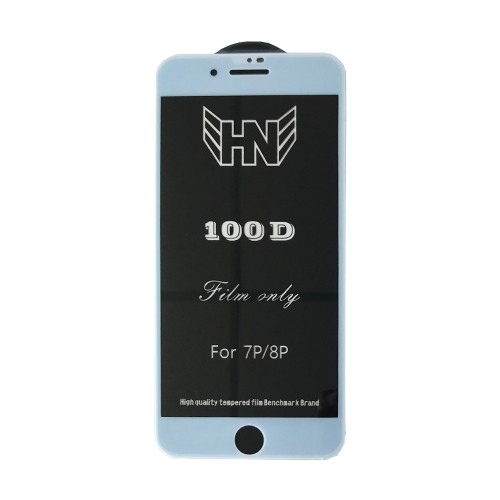 Захисне скло Film Only 100D для IP7+/8+ з білою рамкою-0