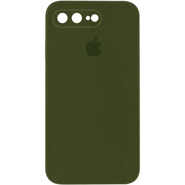 Silicone Case Square Full Camera Protective (AA) для iPhone 7 plus/8 plus (5.5") (Dark green)-0