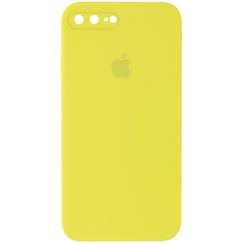Silicone Case Square Full Camera Protective (AA) для iPhone 7 / 8 / SE (2020) (4.7") (Bright Yellow)-0