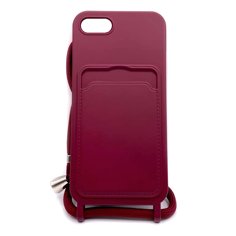 Накладка Wave Colorful Pocket Strap зі шнурком IPhone 7/8/SE 2020 (Марсала)-0