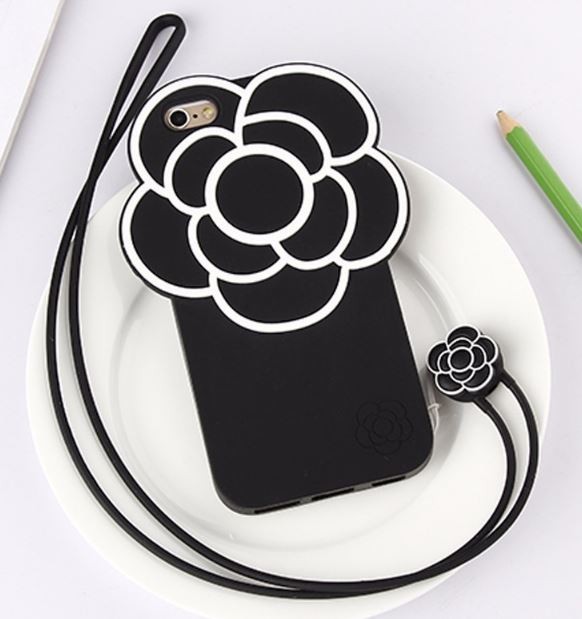 Чохол для IPhone 6/6s Plus Квітка чорна 3D-0