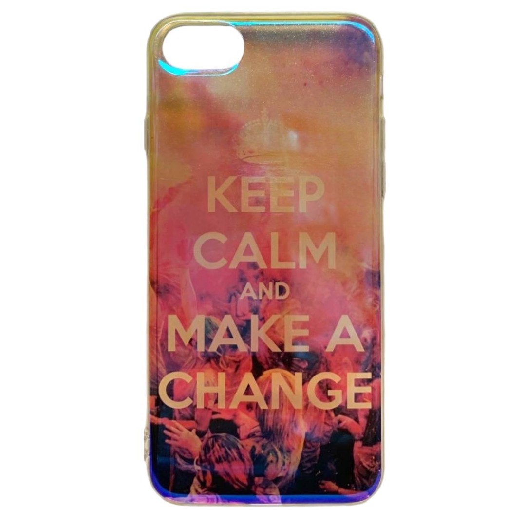 Накладка FUNNY PICTURES для Iphone 7/8  "Keep calm and make a change" (силікон)-0