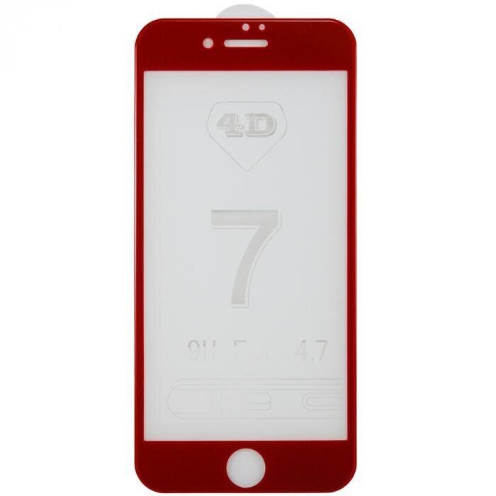 Захисне скло 4D для  iPhone 7/8/SE 2020 червоне-0