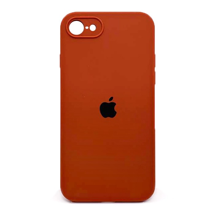 Silicone Case Square Full Camera Protective (AA) для iPhone 7 / 8 / SE (2020) (Brown)-0