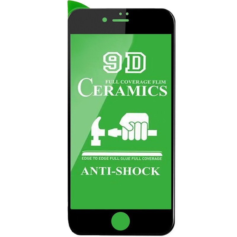 Гнучке скло Ceramic для iPhone 7 / 8 / SE 2020 глянцеве з чорною рамкою-0
