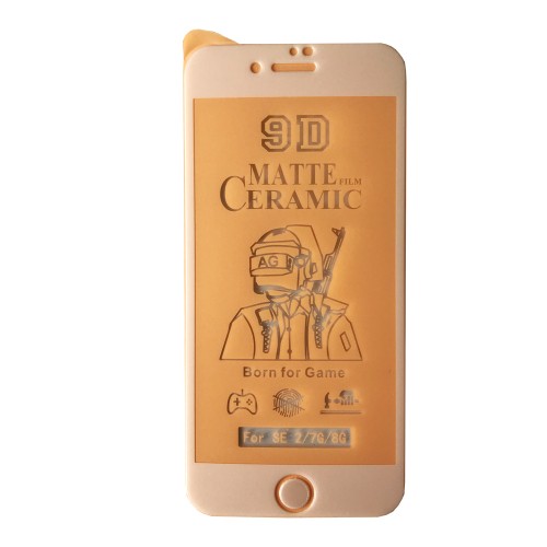 Гнучке скло Ceramic MATT для iPhone 7/8/SE 2020 матове з білою рамкою-0