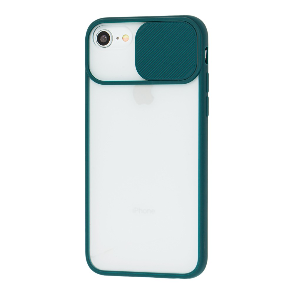 Накладка Camshield mate TPU для IPhone 7/8/SE 2020 зелена шторка-0