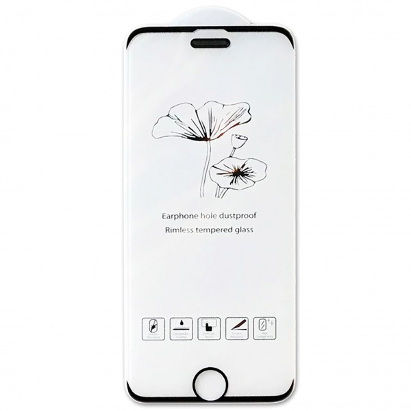 Захисне скло Rimless dustproof для  iPhone 6/7/8/SE 2020 з чорною рамкою-0
