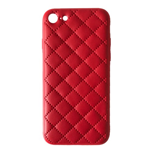 Накладка Stitched leather для  iPhone 7/8/SE 2020 червона-0