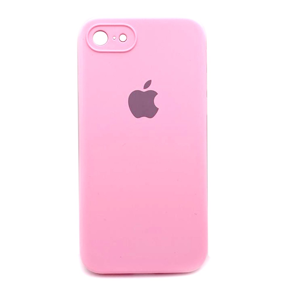 Silicone Case Square Full Camera Protective (AA) для iPhone 7 / 8 / SE (2020) (4.7") (Light pink)-0