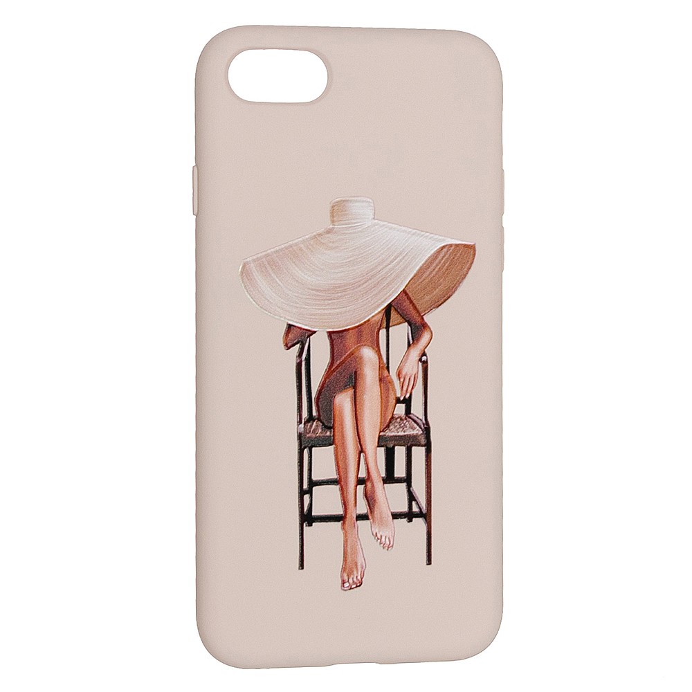 Накладка Silicone ART для iPhone 7/8/SE 2020 "Lady with Hat"-0