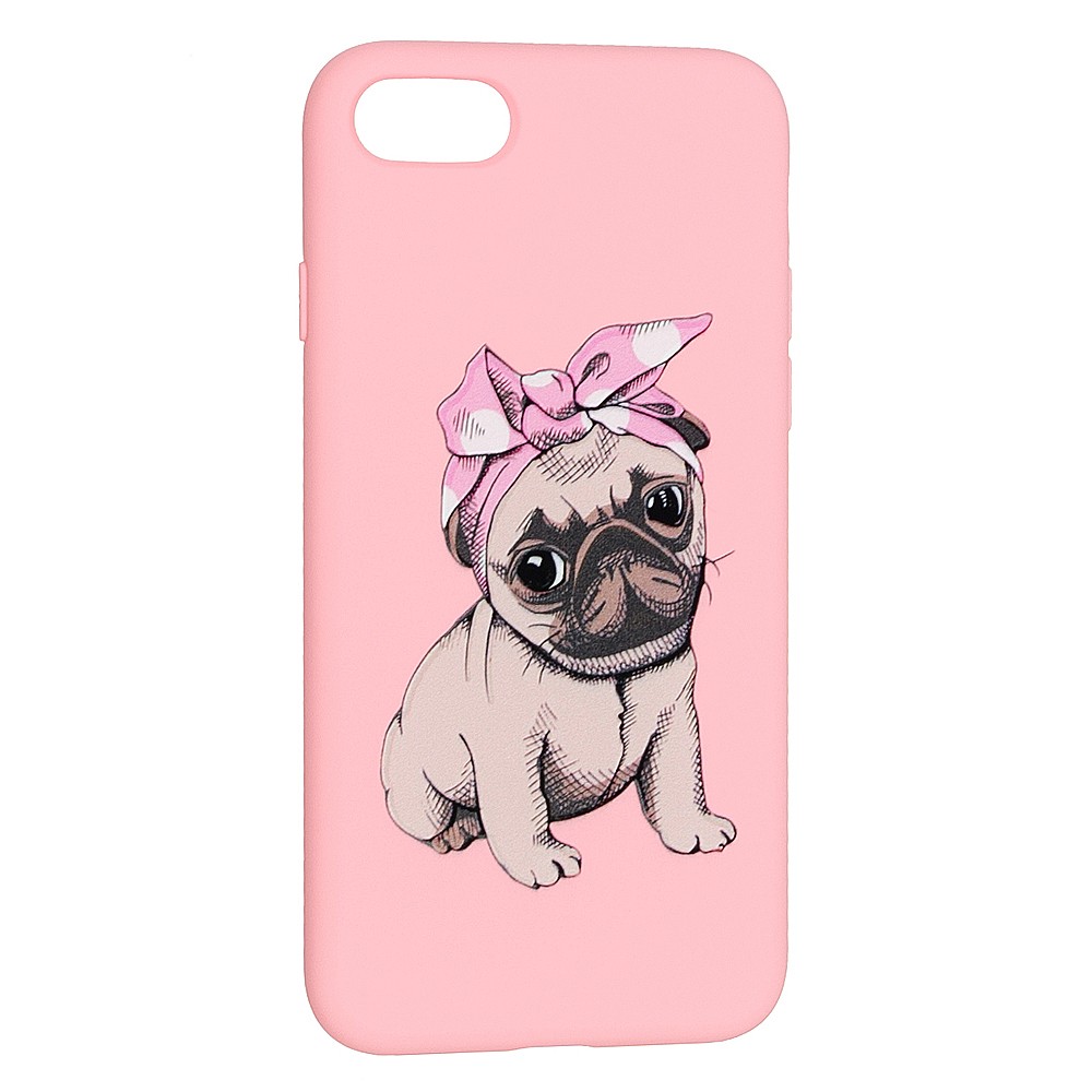 Накладка Silicone ART для iPhone 7/8/SE 2020 "Мопс"-0