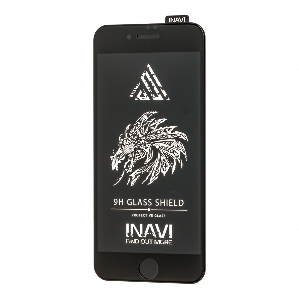 Захисне скло INAVI PREMIUM для iPhone 7/8/SE 2020 з чорною рамкою-0