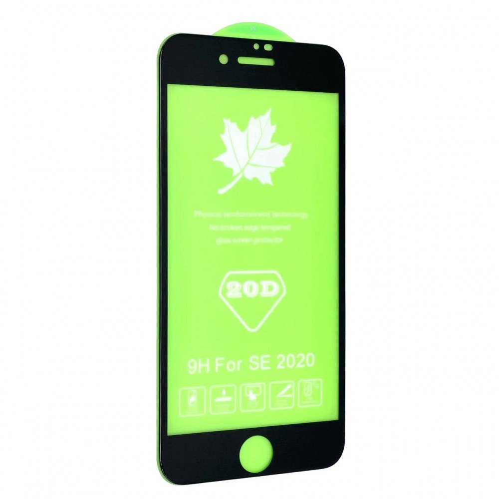 Захисне скло DK Full Glue 20D для iPhone 6/6s з чорною рамкою-0