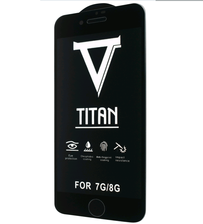 Захисне скло Titan Glass для iPhone 6/7/8/SE 2020 з чорною рамкою-0