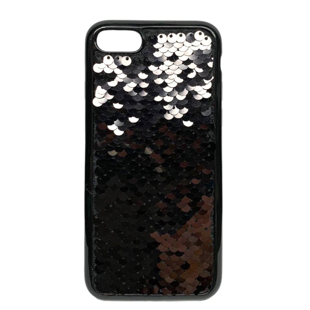 Накладка Sequins для IPhone 7/8 чорні паєтки-0